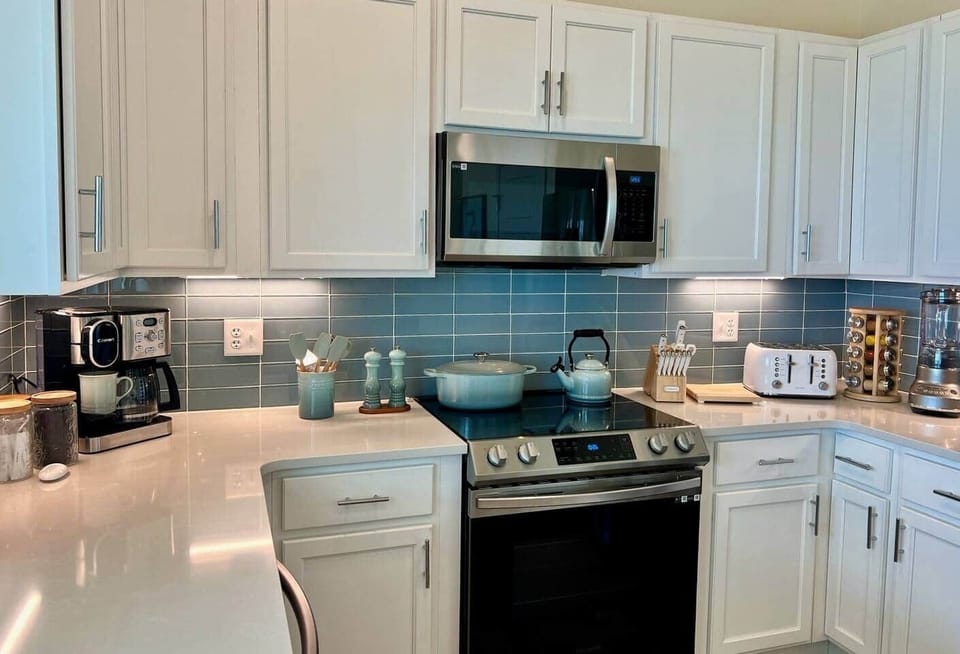 Full featured kitchen, genuinely well-stocked with all modern amenities, RO water filter