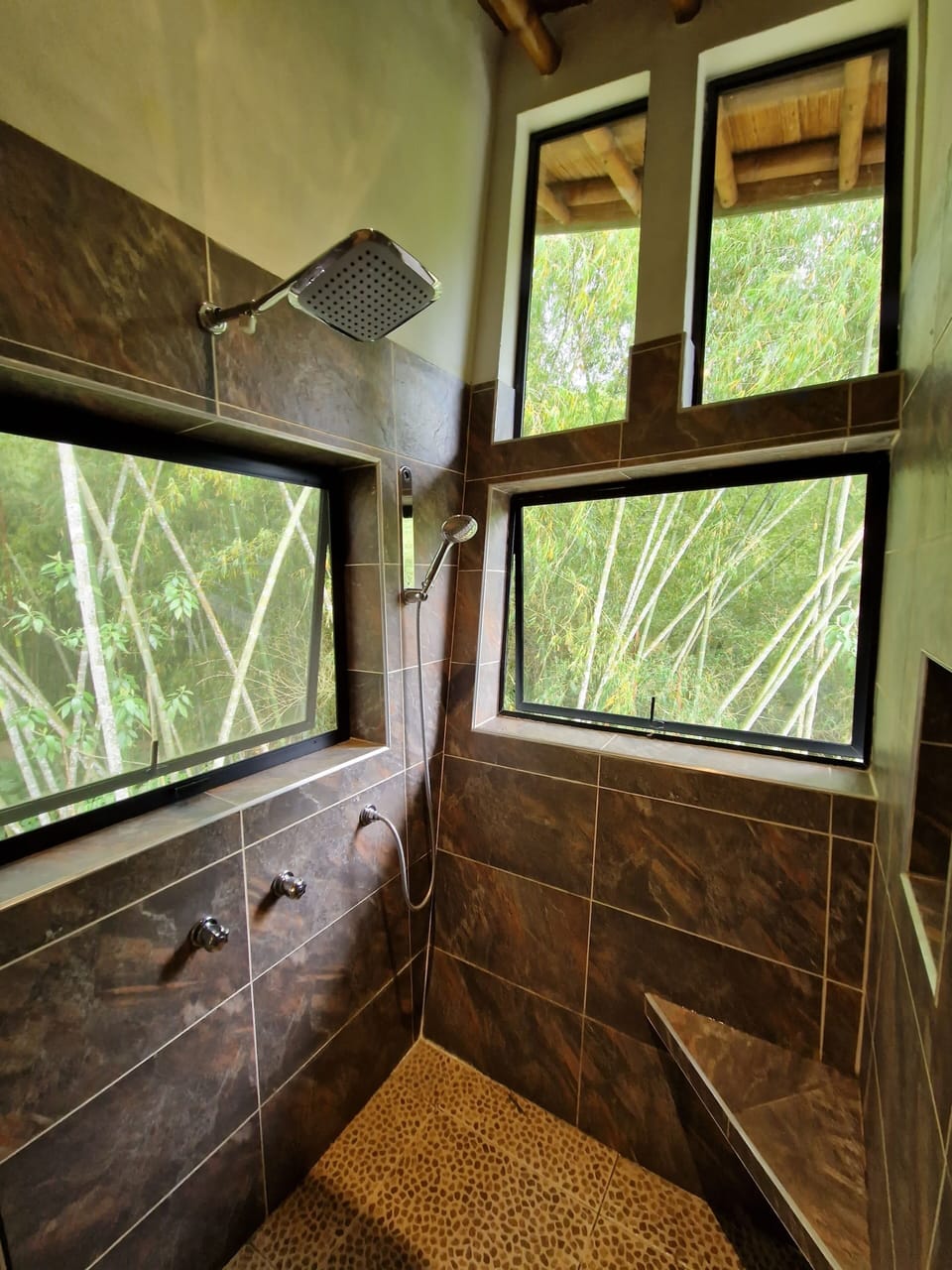 Superior Studio Suite, Garden View | Bathroom | Shower, towels, soap, toilet paper