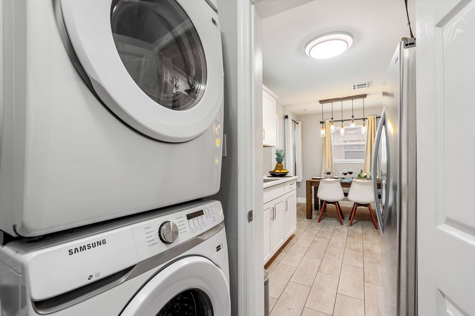 Washer and Dryer always comes in handy during your extended stay.