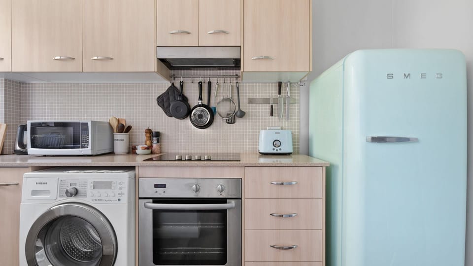 This well-organized kitchen provides everything you need for a comfortable and self-contained stay