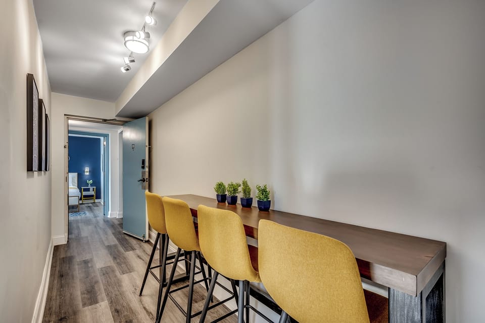 Chic bar seating for casual dining and conversation!