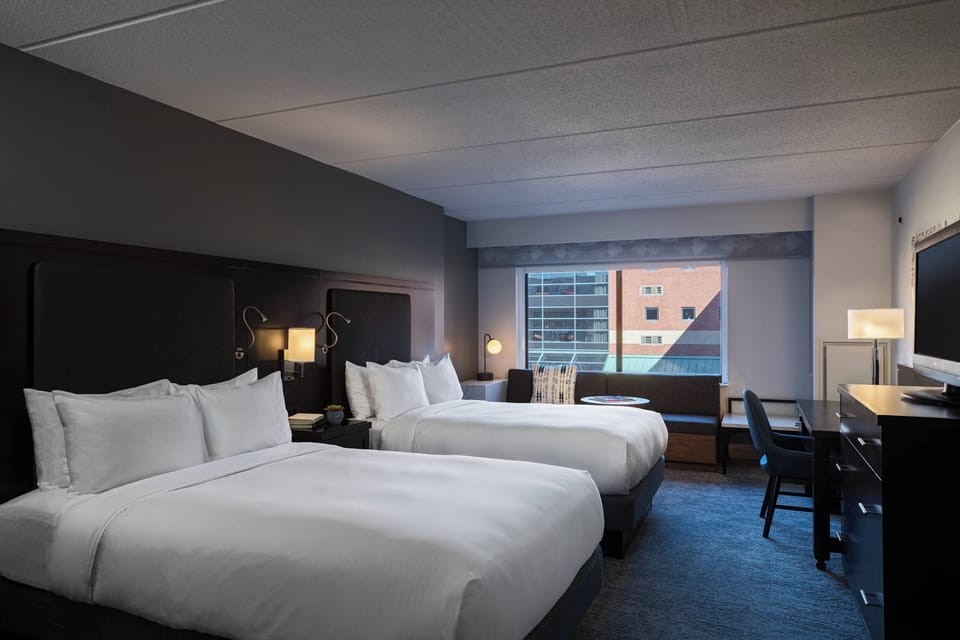 Egyptian cotton sheets, premium bedding, down comforters, in-room safe