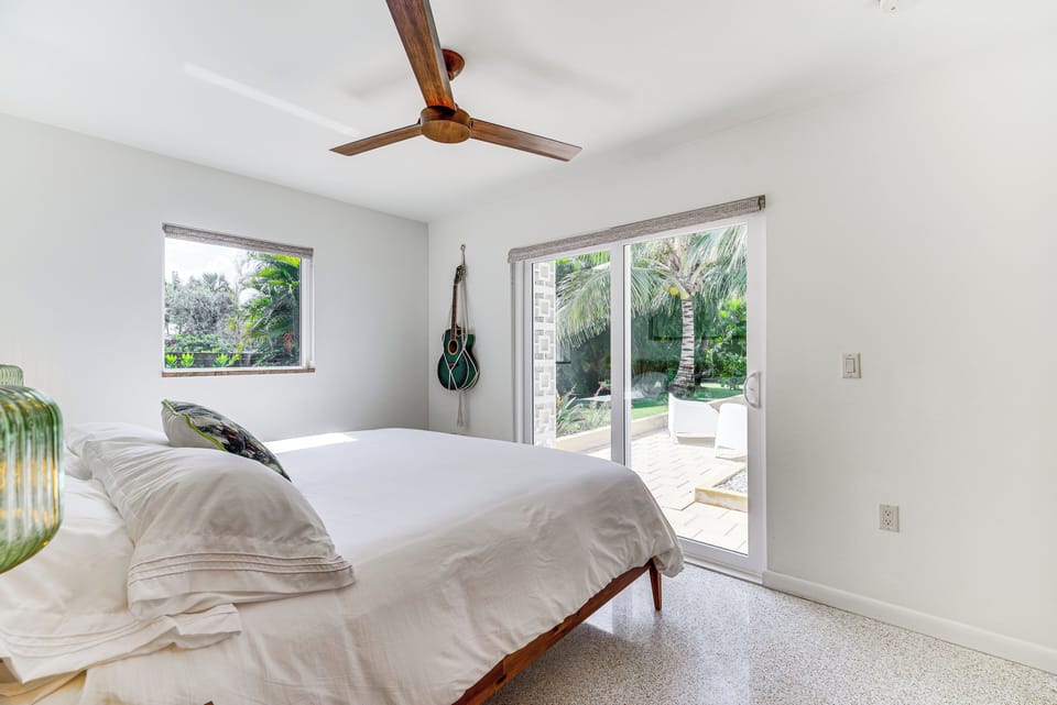 Bedroom 1 | King Bed | High Thread Count Linens Provided | Direct Patio Access