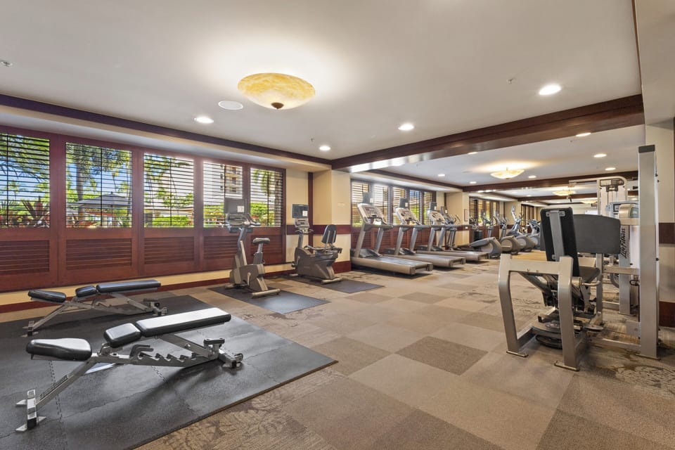 Newly rennovated gym / workout area