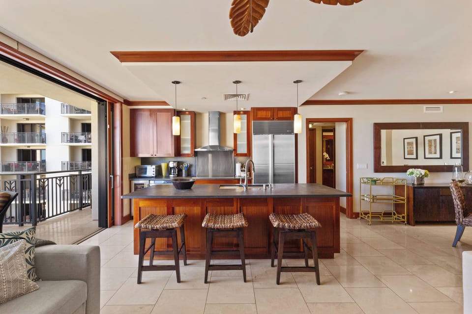View of Kitchen Island from the Living Room