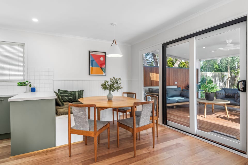 The dining area is a delightful space that brings everyone together. 