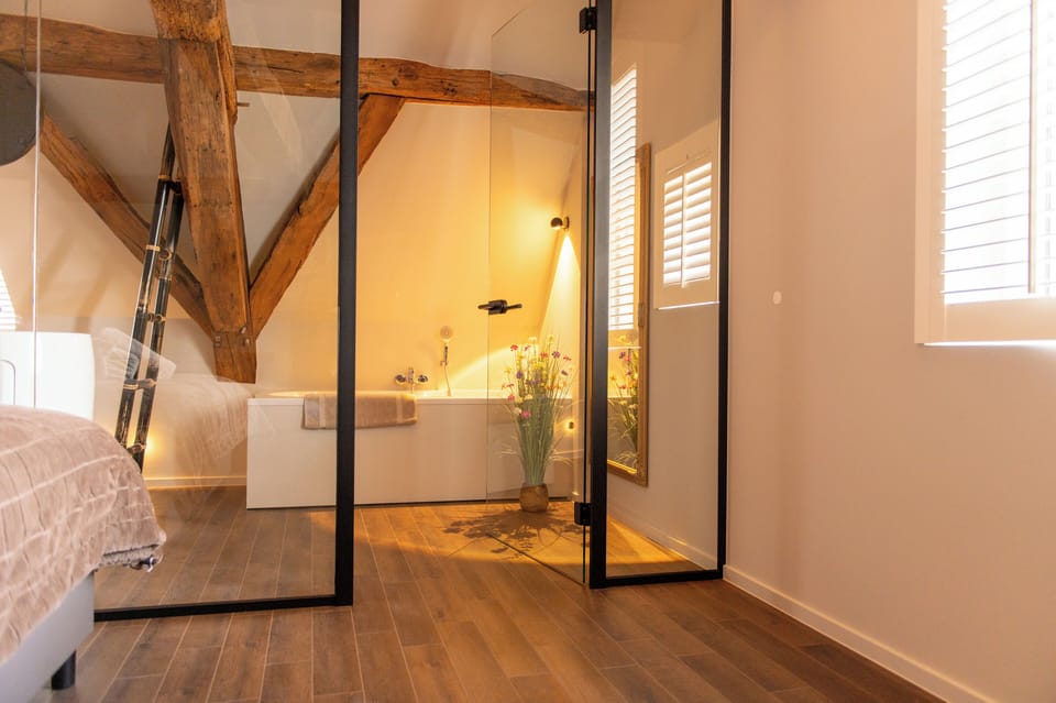 Luxury Suite, 1 King Bed, Private Bathroom, Garden View | Bathroom | Shower, eco-friendly toiletries, hair dryer, bathrobes