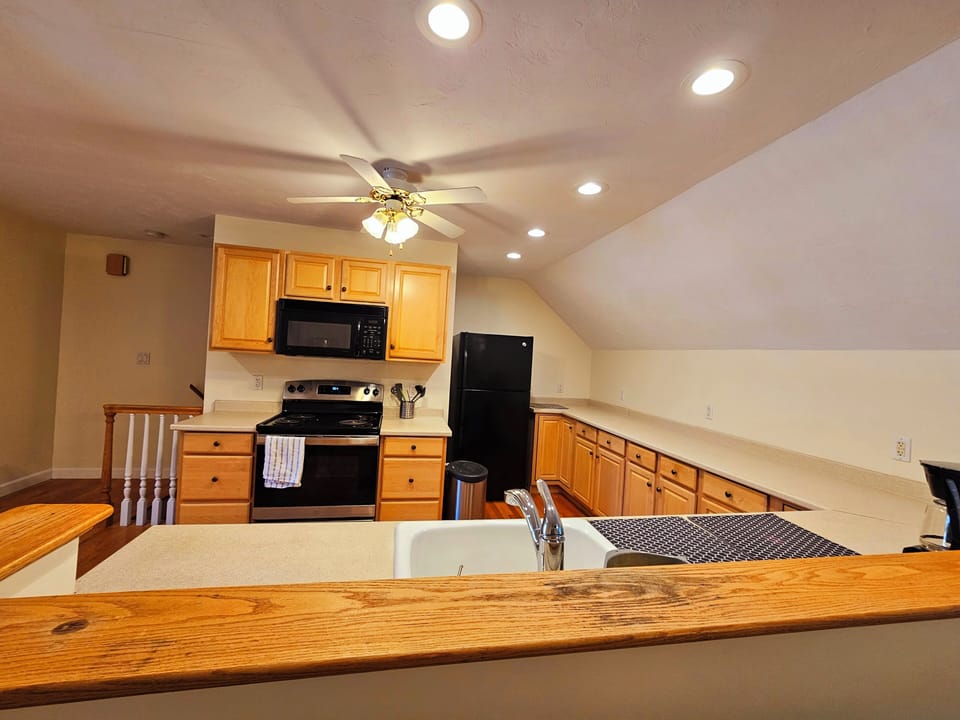 Open kitchen connected to the living room 