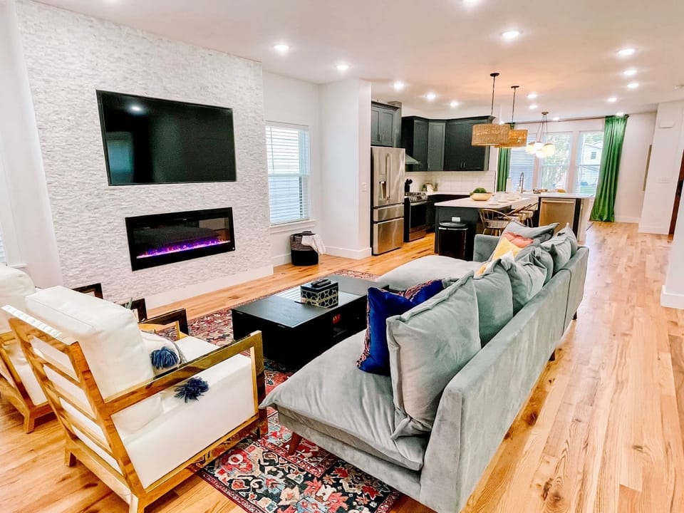 Curl up in the living room & stream your favorites by the fire