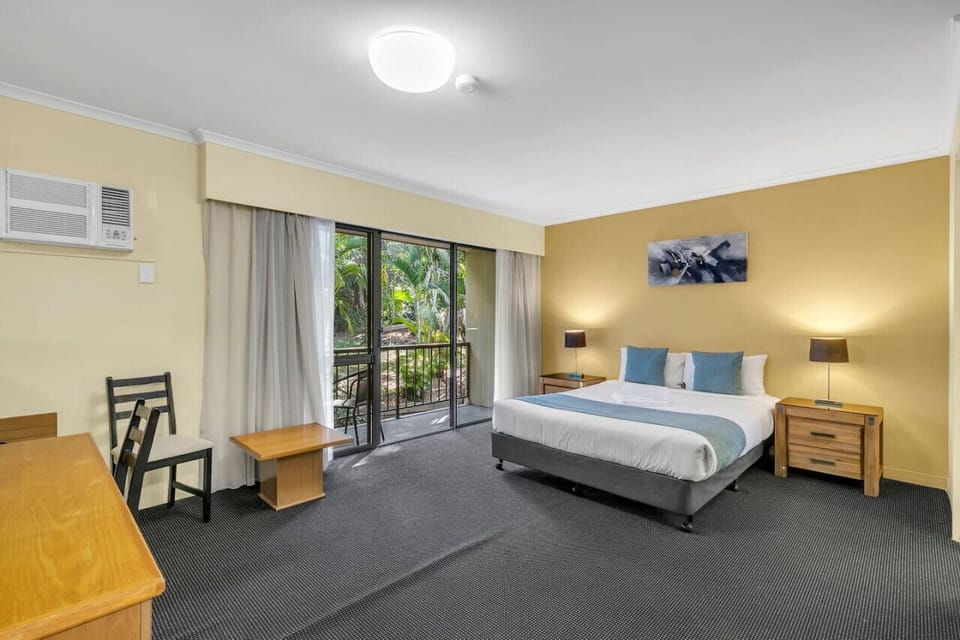Bedroom with a queen bed.