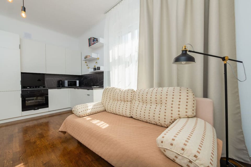 Living Room with Sofa Bed | Book Now with RENTUJEMY.COM