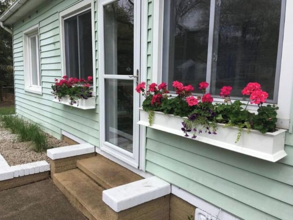 Front or the house in the summer