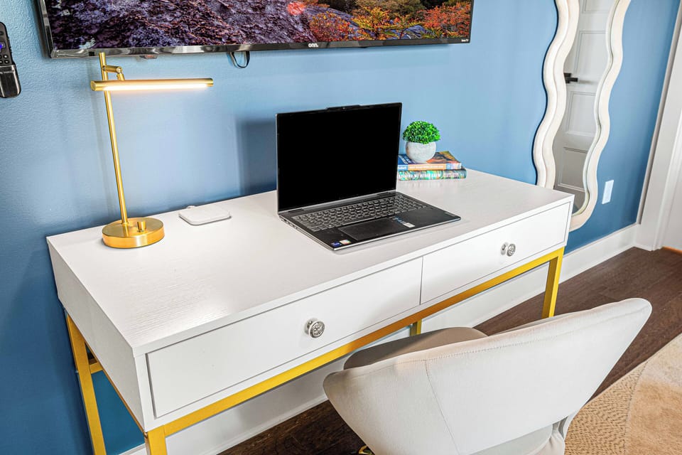 Dedicated work space desk in the master bedroom
