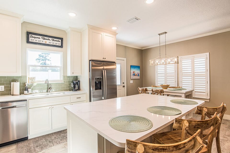 Open concept living and dining area