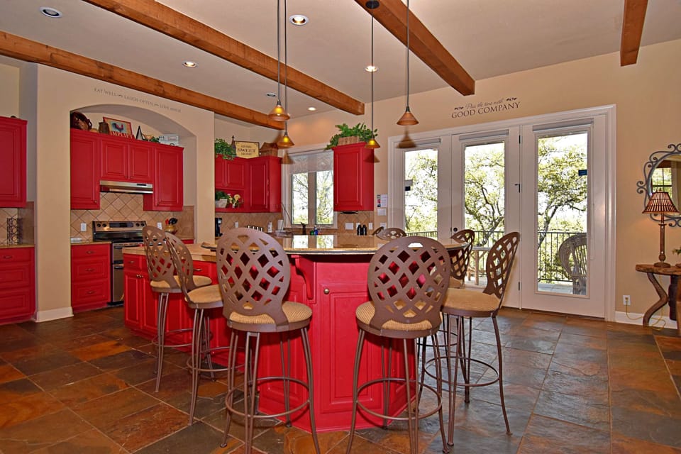 Large kitchen island with counter seating