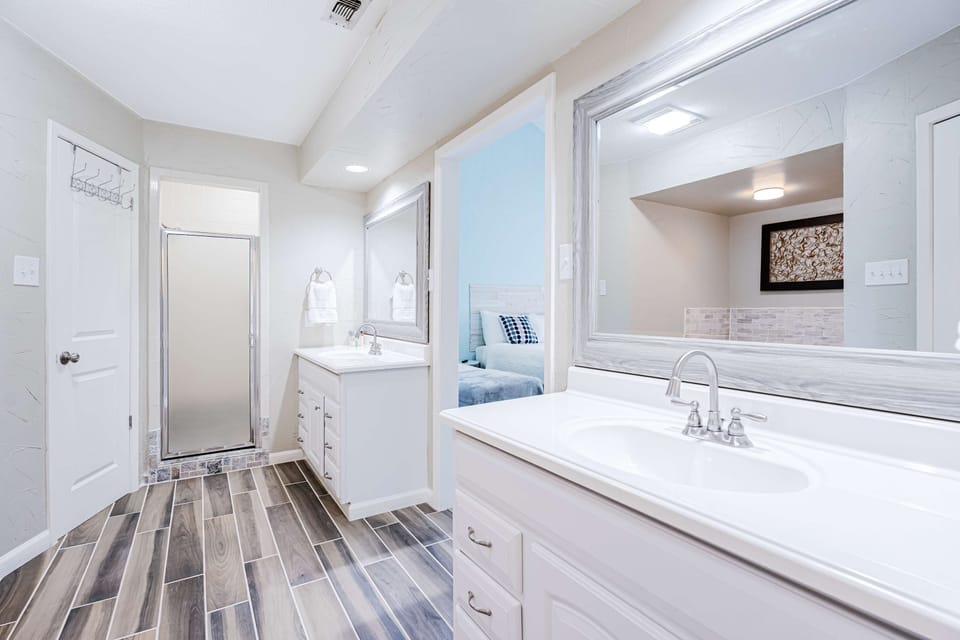 Bathroom #2 with Shower and Tub En-Suite to Bedroom #3