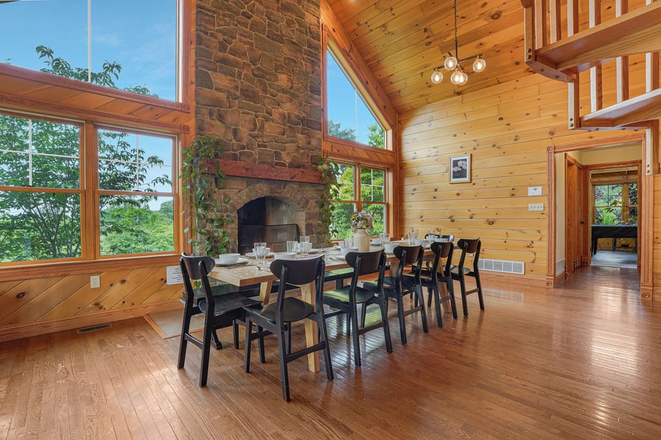 This incredible dining table seats 12 comfortably, so bring the whole gang!