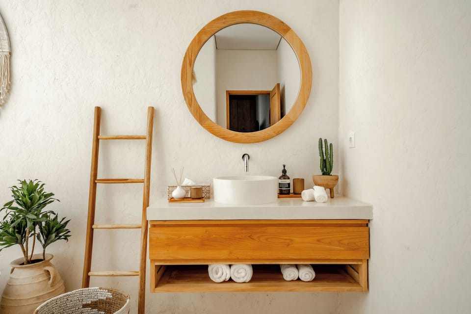 Exclusive Villa, Patio, Pool View | Bathroom | Free toiletries, hair dryer, bidet, towels