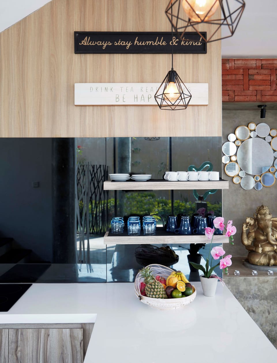 Villa, Pool View | Private kitchen | Fridge, microwave