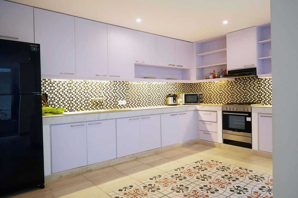 Villa, Pool View | Private kitchen | Fridge, microwave
