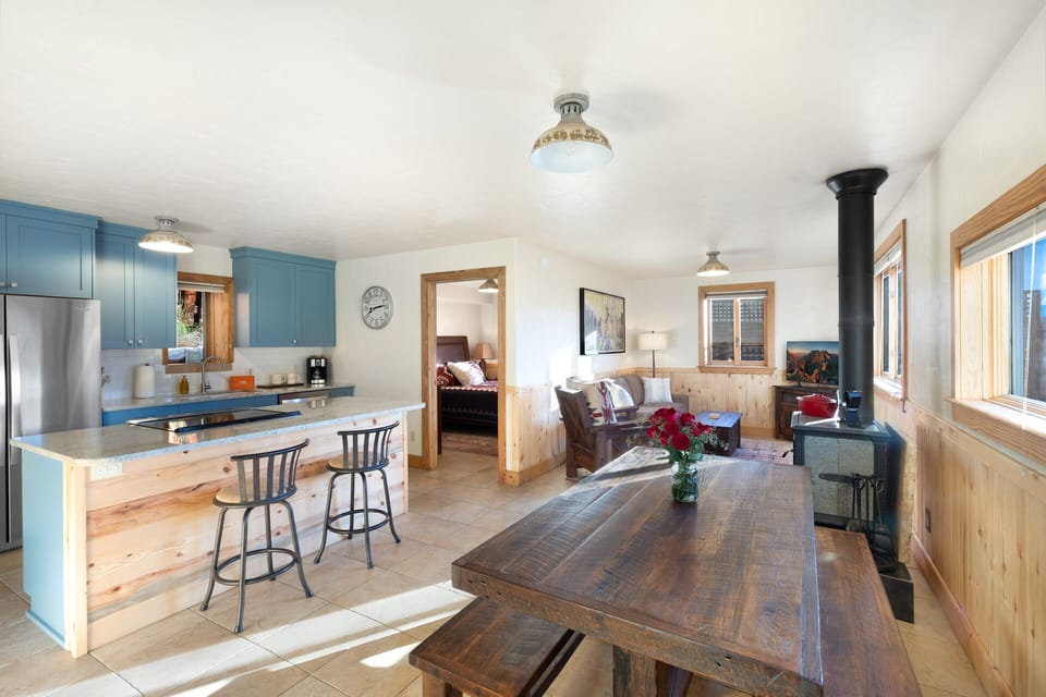 Dining area which opens into the kitchen and living area.