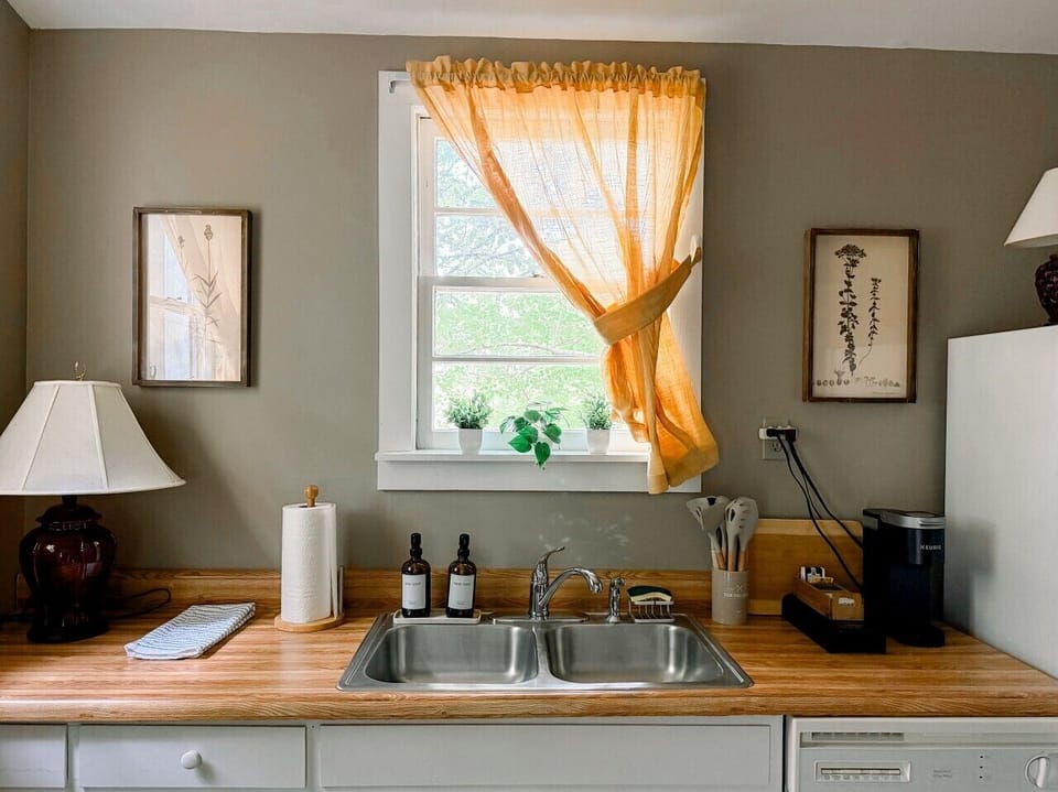 Full kitchen with coffee and cooking basic provided