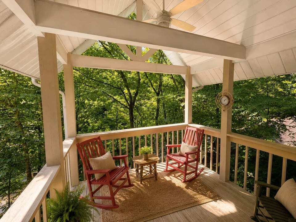 Lounge the day away with treetop views on the 2nd-floor balcony