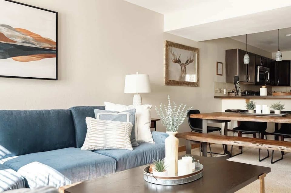 Living and dining areas