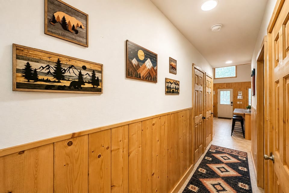 Main floor hallway to back patio/laundry area