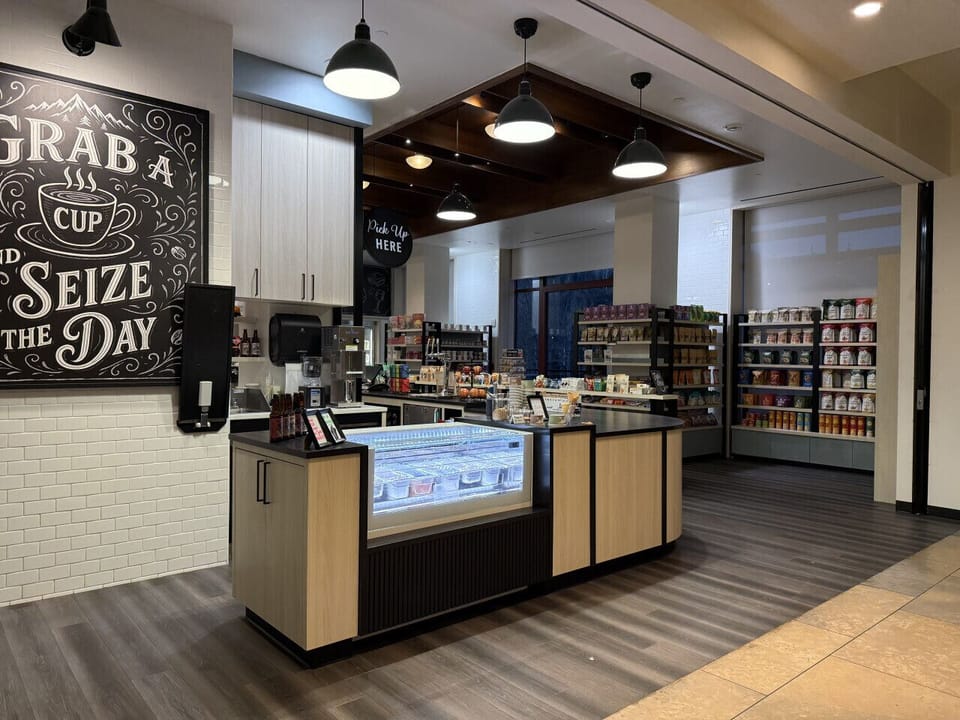 Resort coffee shop and market