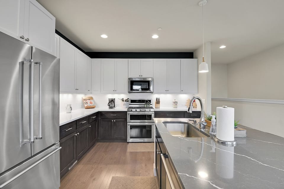 View into the kitchen space