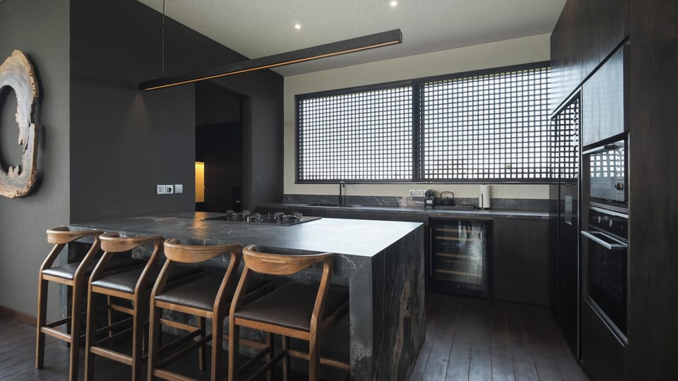 Villa, 3 Bedrooms, Private Pool, Garden View | Private kitchen | Fridge, microwave, oven, stovetop