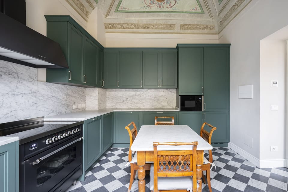 Apartment, Balcony, City View | Private kitchen | Full-size fridge, microwave, oven, stovetop