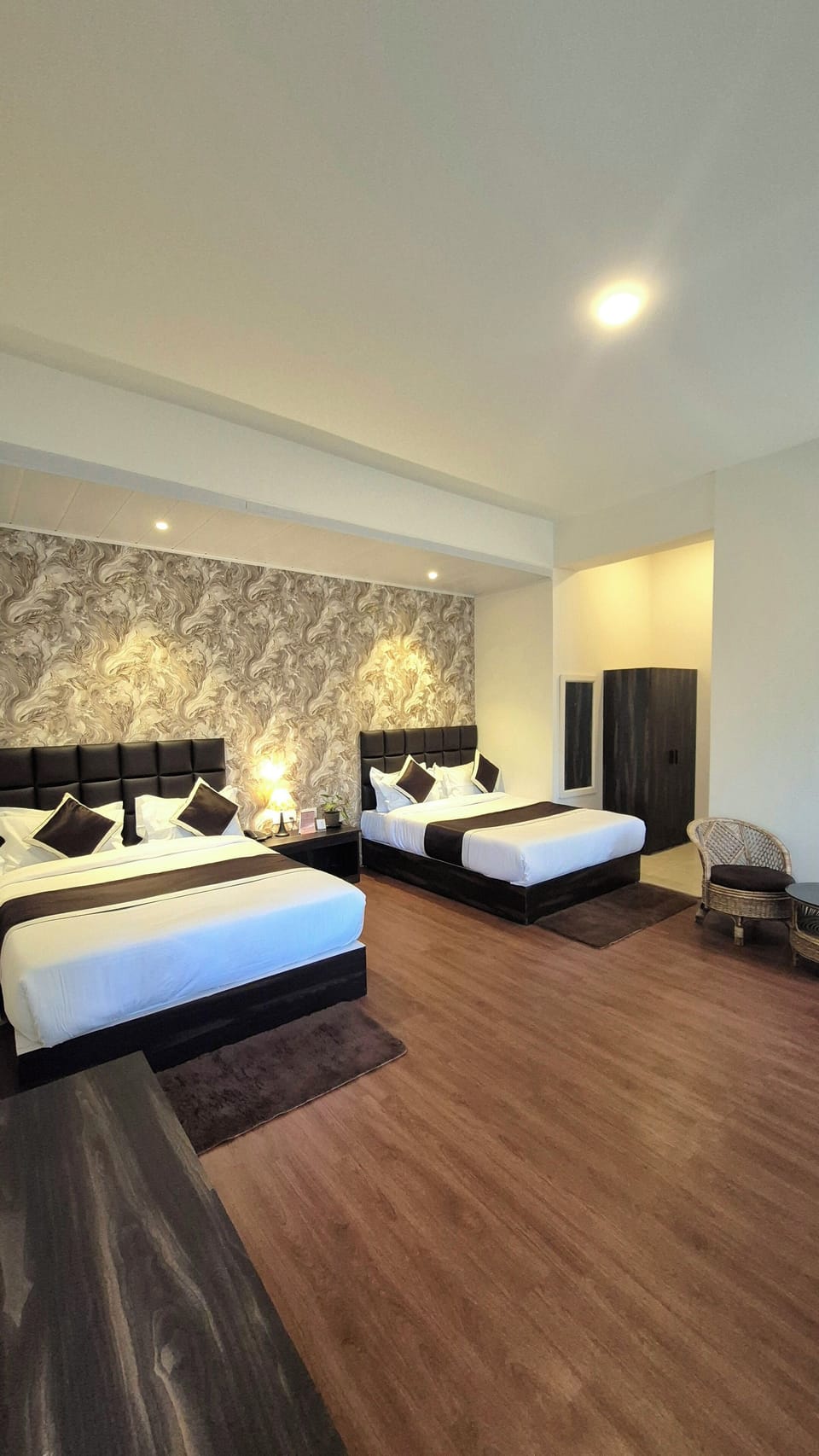 Quadruple Room, Mountain View | Premium bedding, memory foam beds, desk, laptop workspace