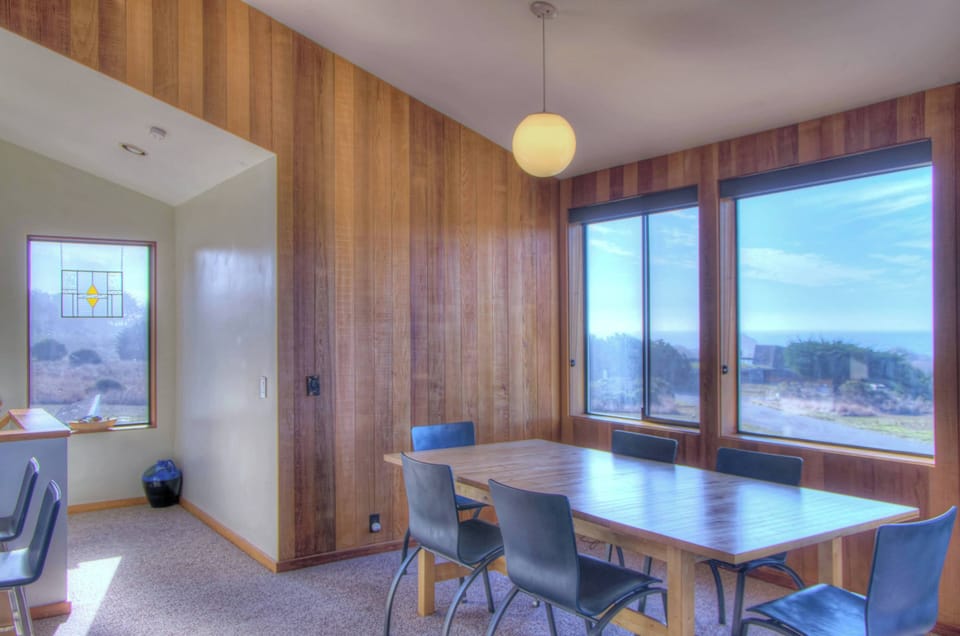 Dining table with ocean views