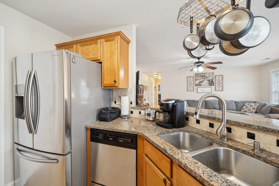 Indoors, Sink, Sink Faucet, Refrigerator, Kitchen