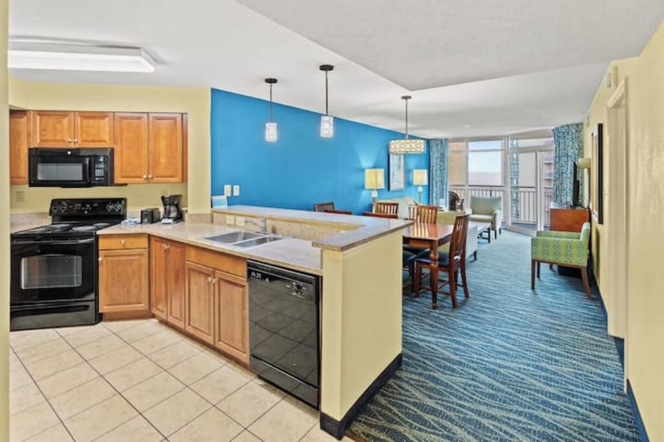 Full Kitchen and Living Room