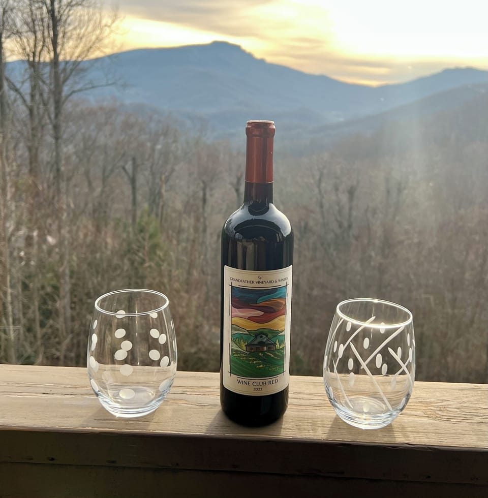 Relax on the private porch with wine from three nearby vineyards 