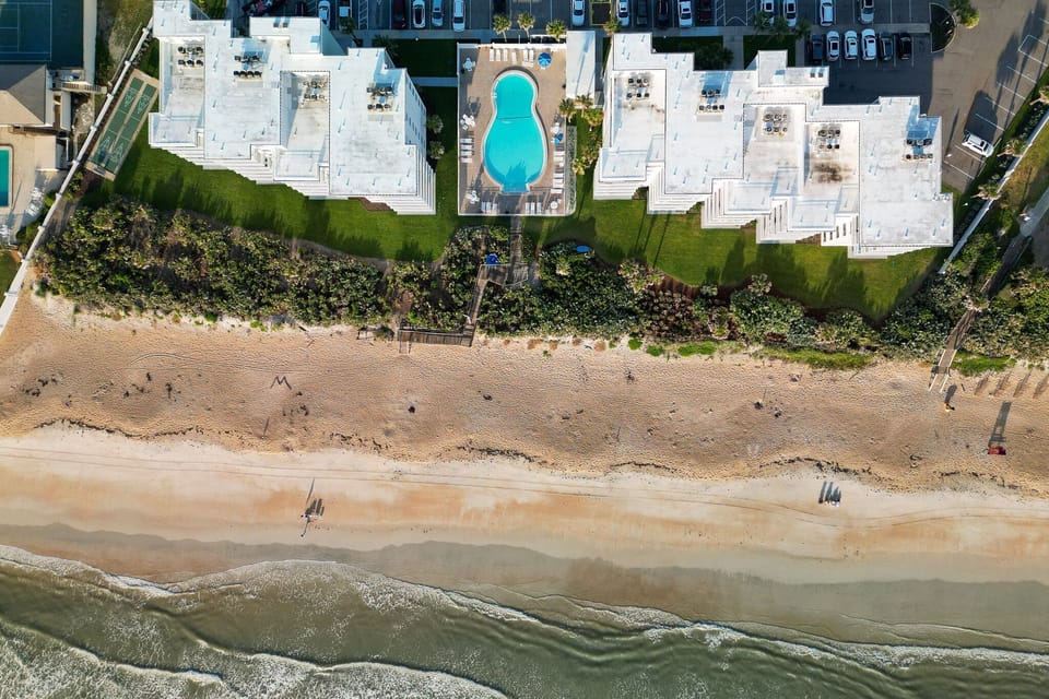 Aerial view of Shorehom by the Sea right on the beach!