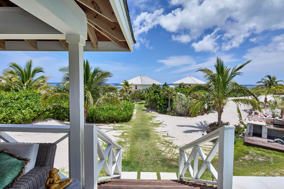 Steps from pool house.