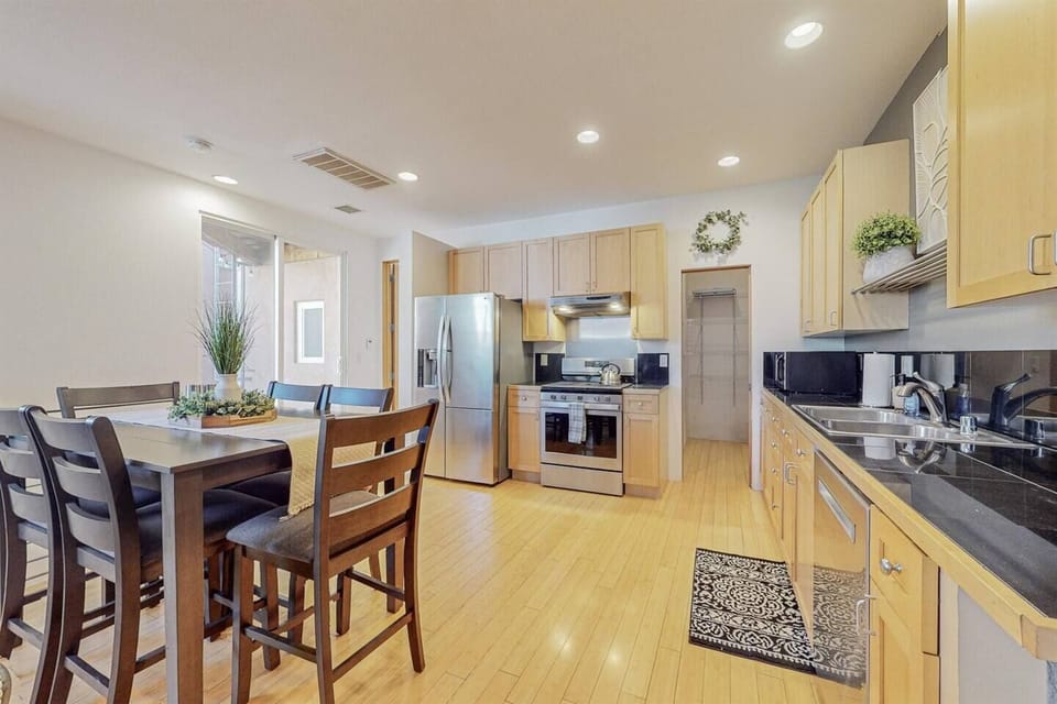 Modern feel in this great kitchen with tons of pantry space