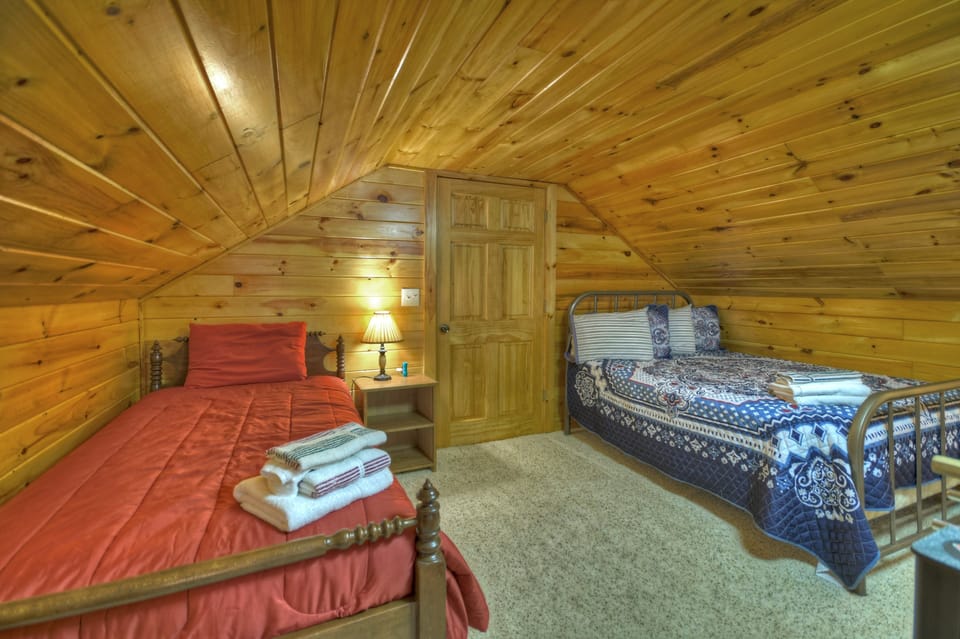 Two Full sized beds in loft bedroom