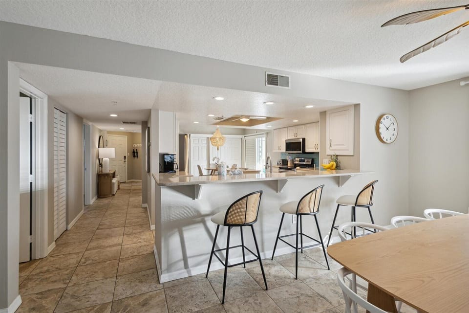 Kitchen counter with bar stool chair