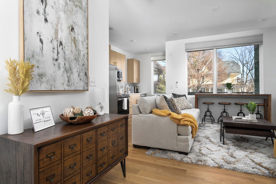 The living room with sleeper sofa. 
