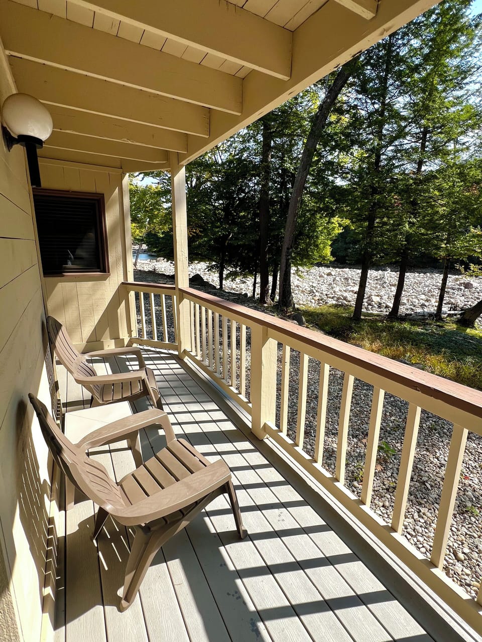 Private back deck with river view!