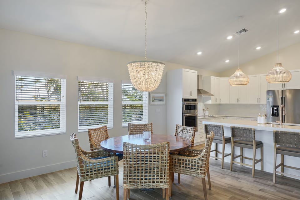 Dining table with service for six