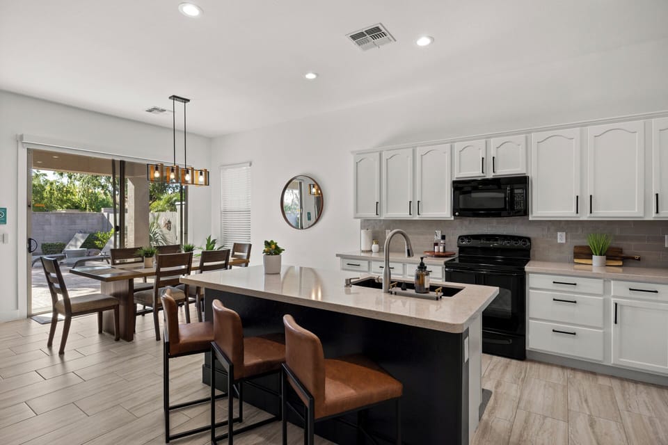 Fully stocked modern kitchen