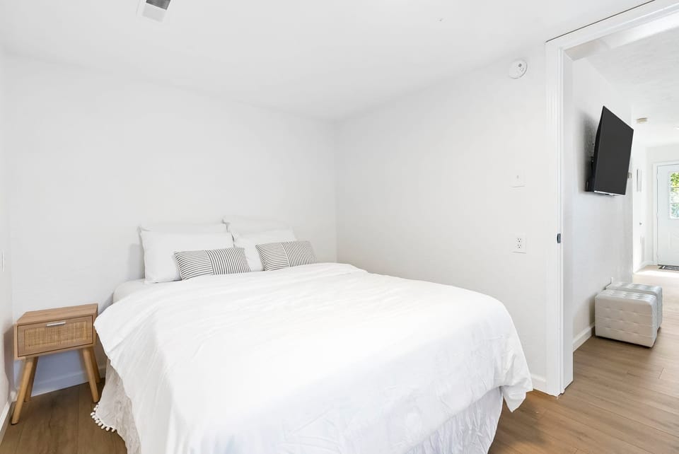 Unit 43: The second bedroom on the 1st floor offers a queen-sized bed