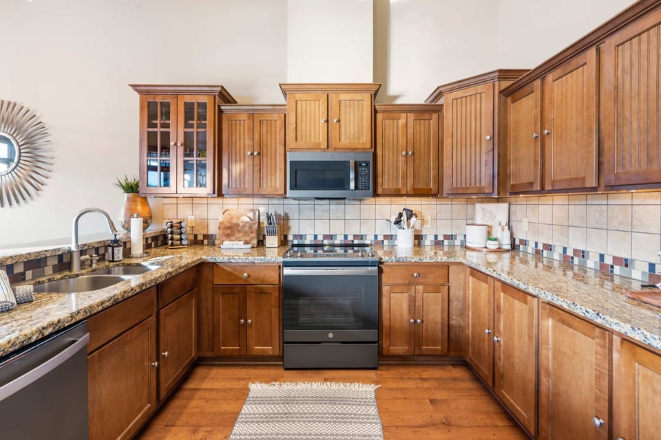 Craft your favorite dishes in the well-equipped kitchen