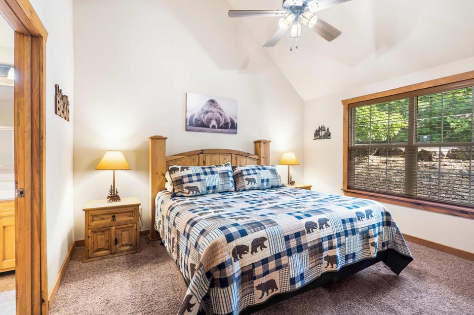 Cook in a fully equipped kitchen with modern appliances and a rustic touch